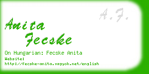 anita fecske business card